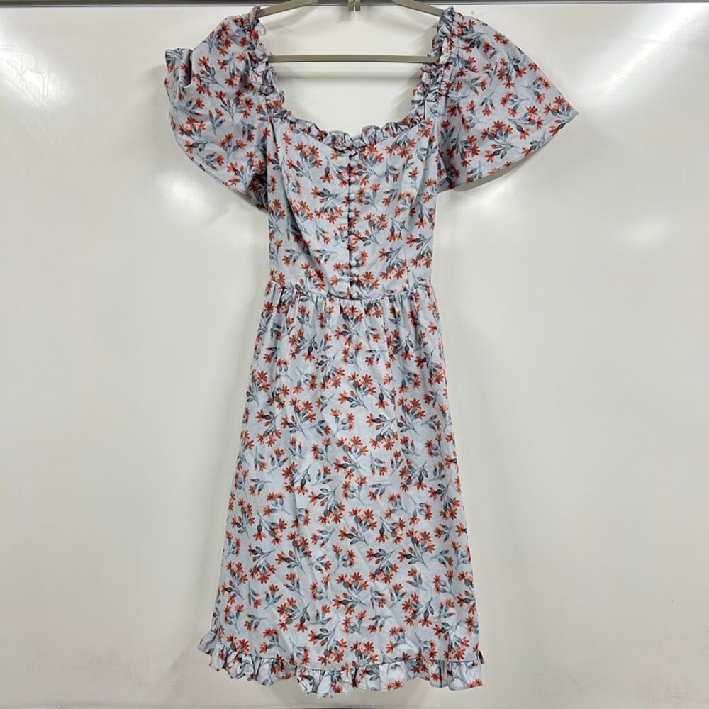 Cal Meets Glam for Anthropologie Puff Sleeve Midi Dress Romantic Cottagecore